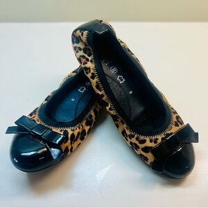 Geox Ballet Slippers. Size 40 (9.5) Leopard and Patent Leather